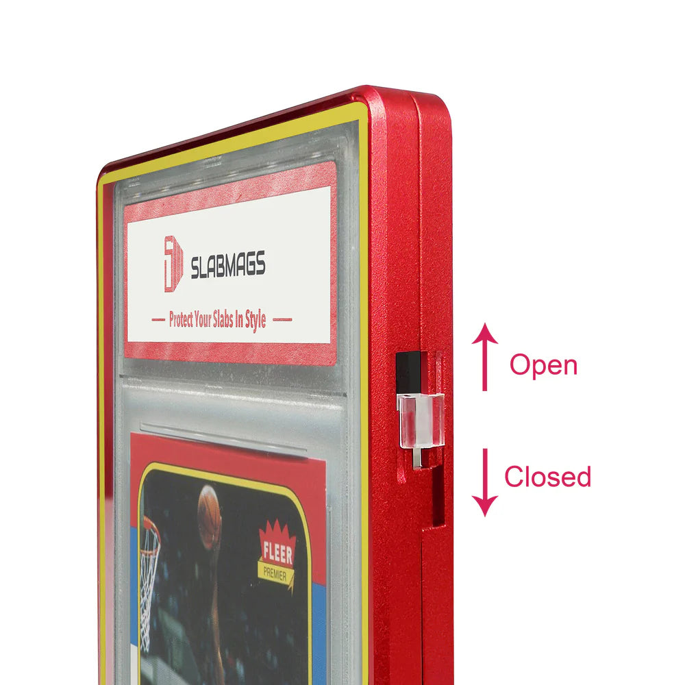 Color Glass Series Standard PSA Slabmags - Red with Yellow Glass - SM-PSA-R-YEL