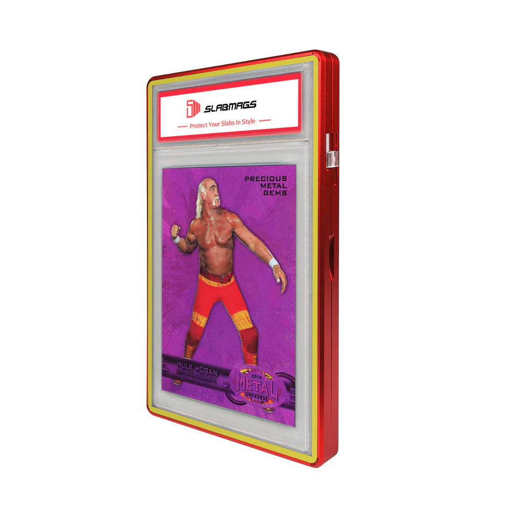 Color Glass Series Standard PSA Slabmags - Red with Yellow Glass - SM-PSA-R-YEL