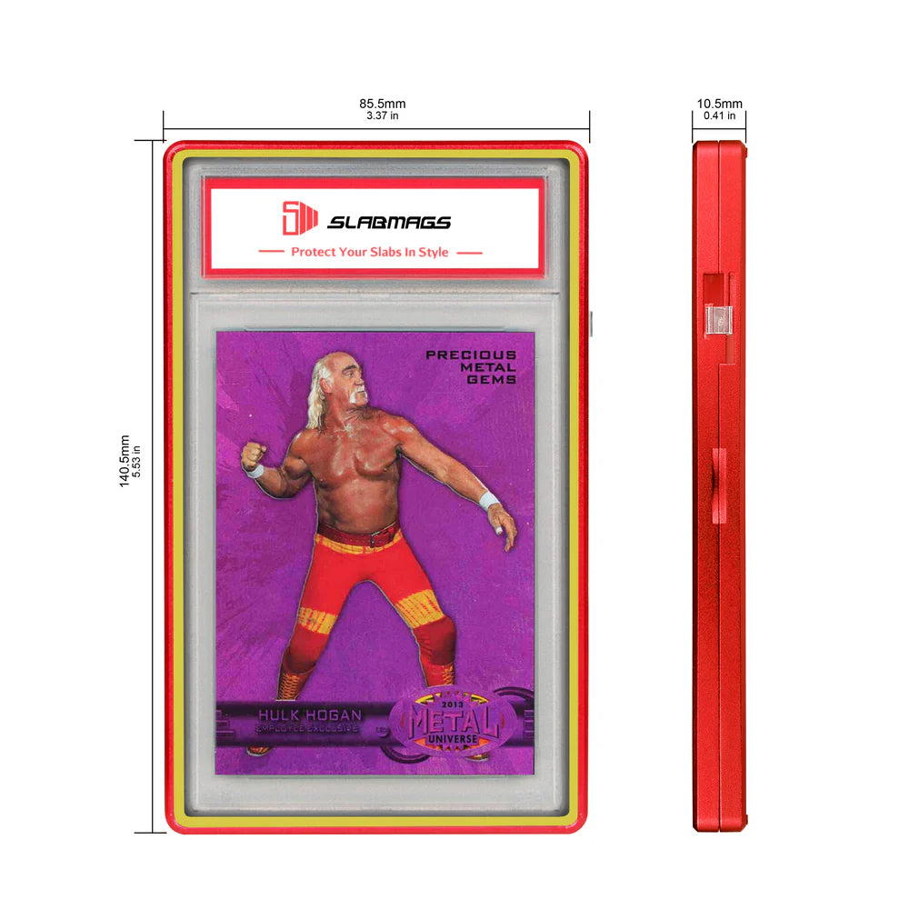 Color Glass Series Standard PSA Slabmags - Red with Yellow Glass - SM-PSA-R-YEL