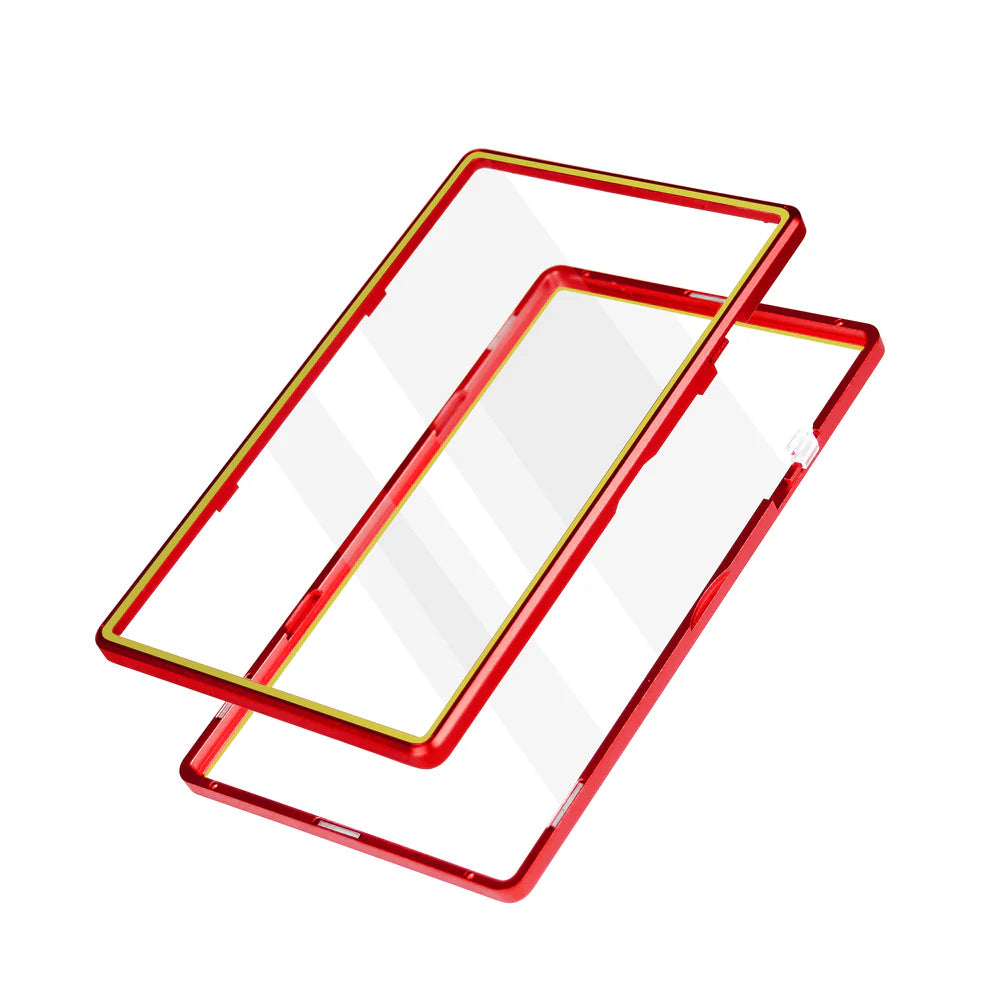 Color Glass Series Standard PSA Slabmags - Red with Yellow Glass - SM-PSA-R-YEL