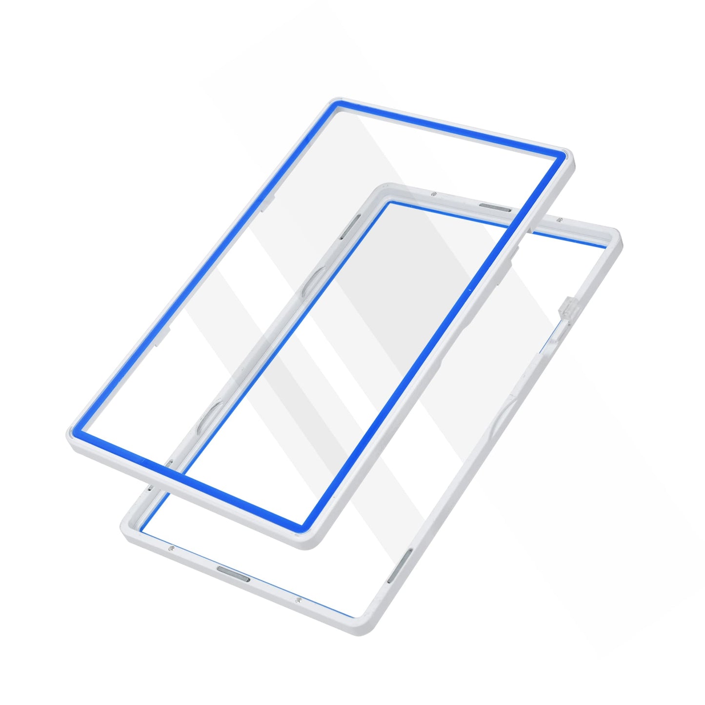 Color Glass Series Standard PSA Slabmags - White with Blue Glass - SM-PSA-WHT-BLU