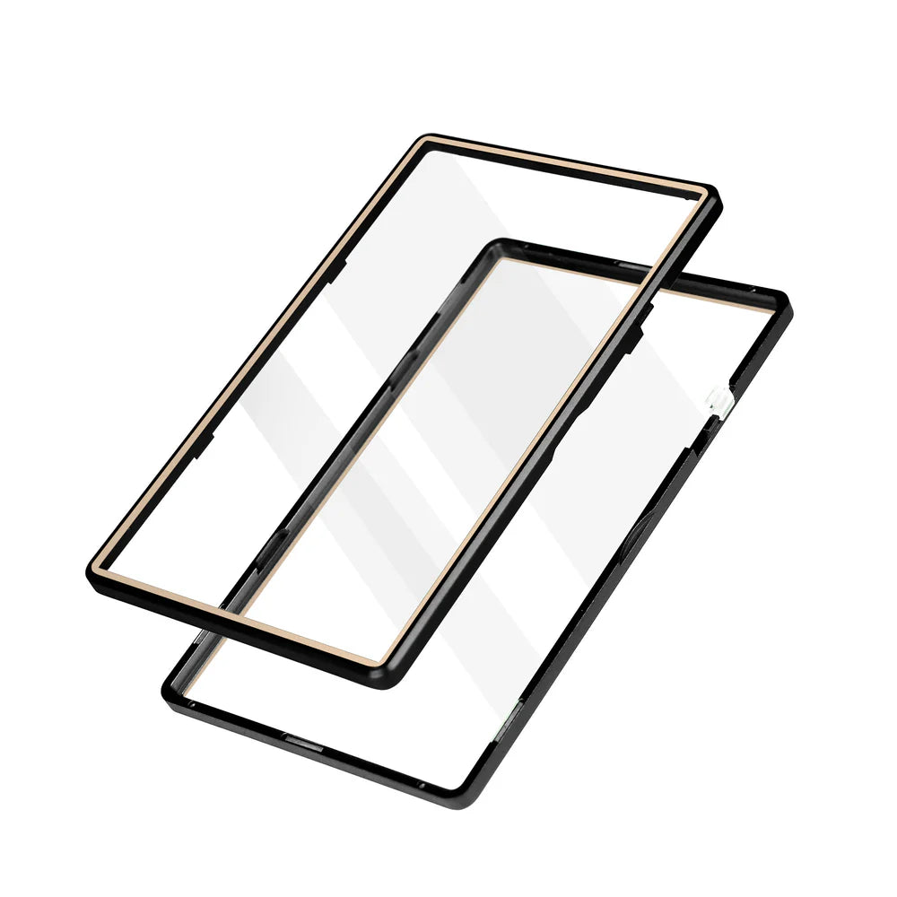Color Glass Series Standard PSA Slabmags Case - Matte Black With Gold Glass Border