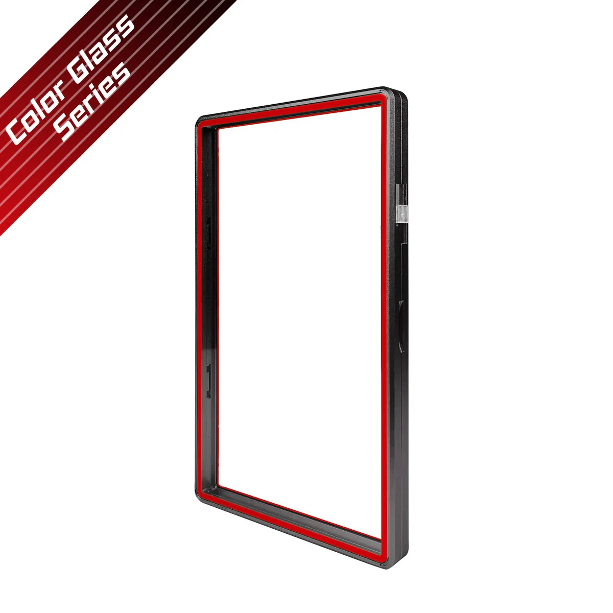 Color Glass Series Standard PSA Slabmags Case - Matte Black With Red Glass Border