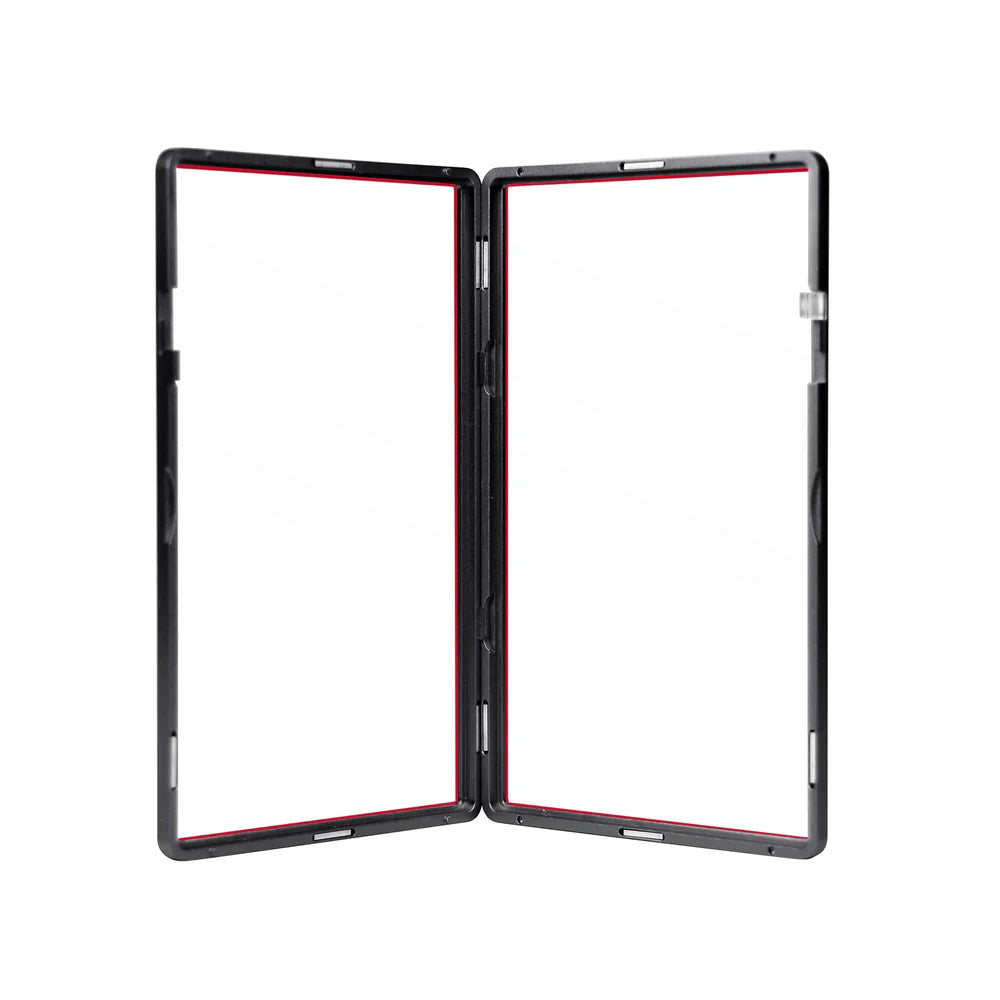 Color Glass Series Standard PSA Slabmags Case - Matte Black With Red Glass Border