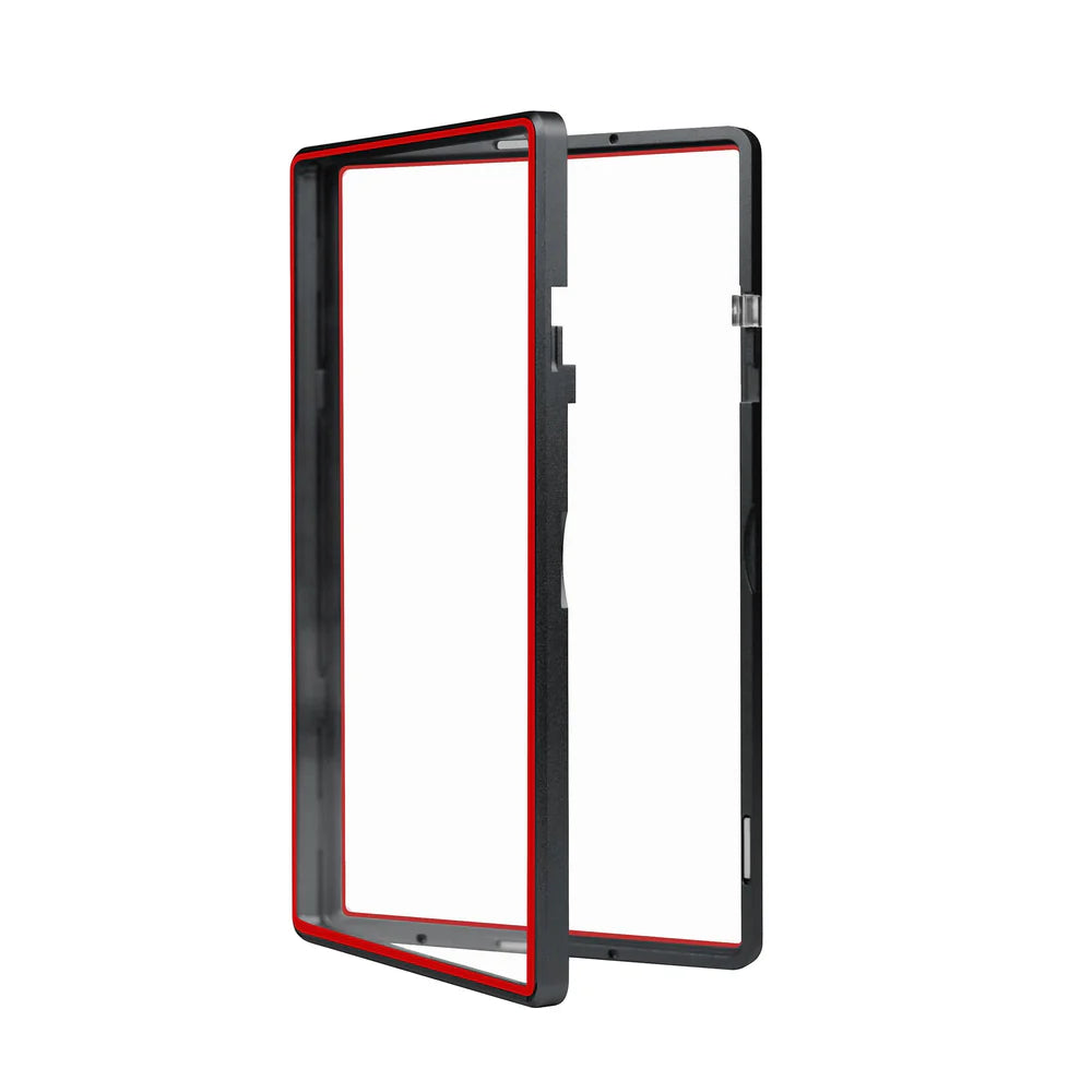 Color Glass Series Standard PSA Slabmags Case - Matte Black With Red Glass Border