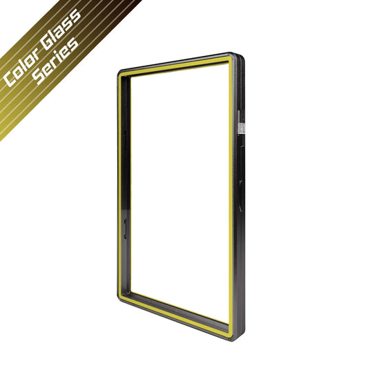 Color Glass Series Standard PSA Slabmags Case - Matte Black With Yellow Glass Border