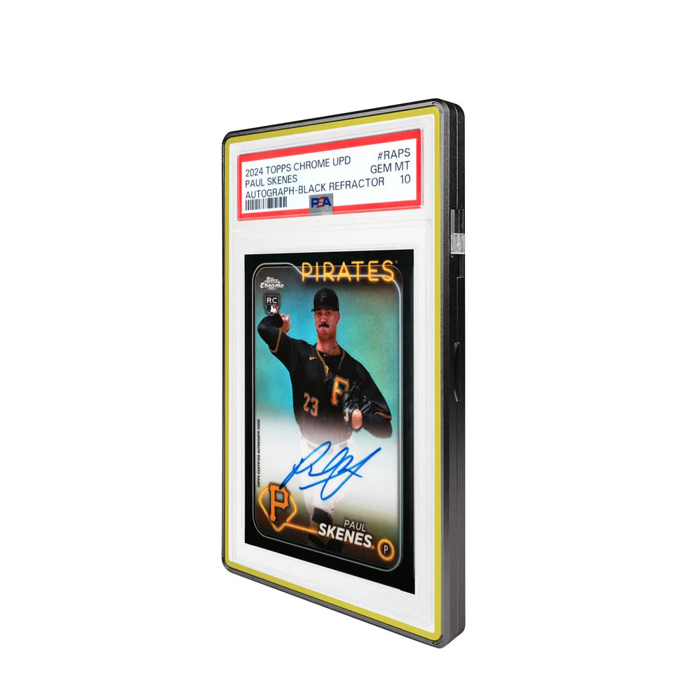 Color Glass Series Standard PSA Slabmags Case - Matte Black With Yellow Glass Border
