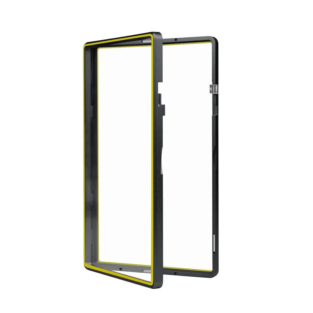 Color Glass Series Standard PSA Slabmags Case - Matte Black With Yellow Glass Border