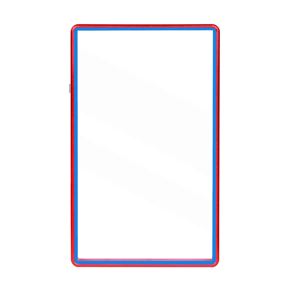 Color Glass Series Standard PSA Slabmags Case - Matte Red With Blue Glass Border
