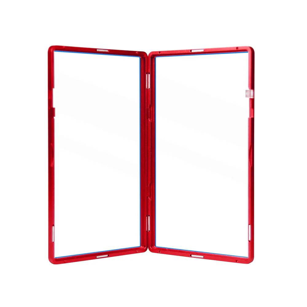 Color Glass Series Standard PSA Slabmags Case - Matte Red With Blue Glass Border