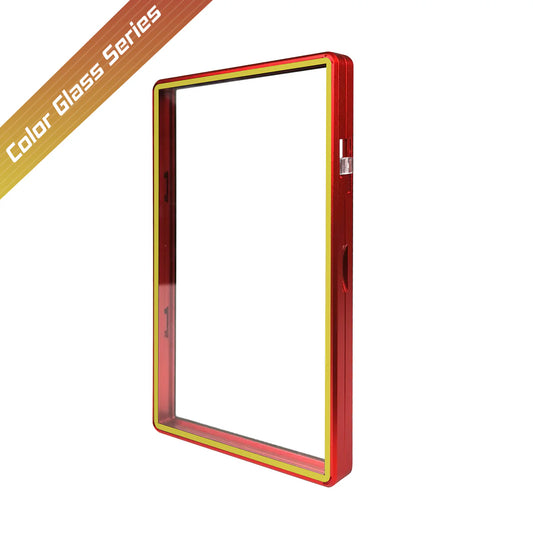Color Glass Series Standard PSA Slabmags - Red with Yellow Glass - SM-PSA-R-YEL