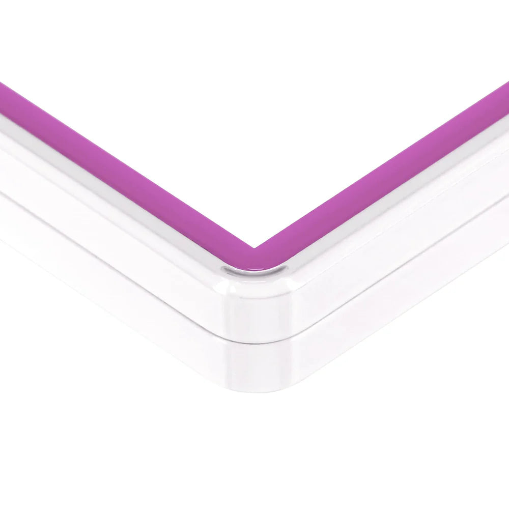 Color Glass Series Standard PSA Slabmags Case - Matte White With Pink Glass Border