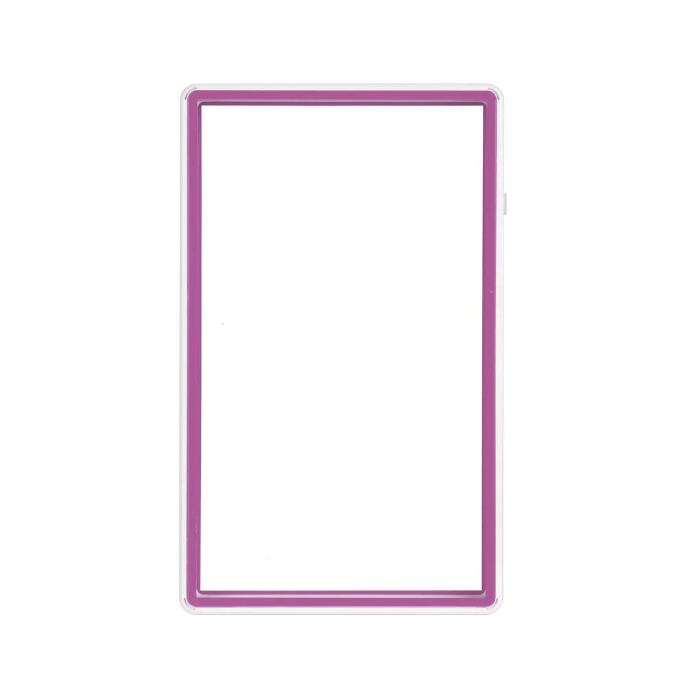 Color Glass Series Standard PSA Slabmags Case - Matte White With Pink Glass Border