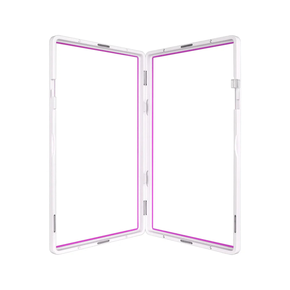 Color Glass Series Standard PSA Slabmags Case - Matte White With Pink Glass Border