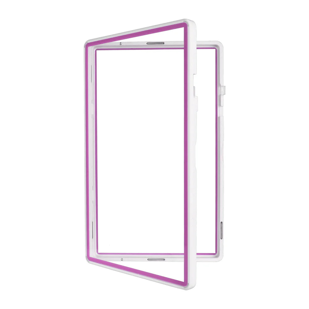 Color Glass Series Standard PSA Slabmags Case - Matte White With Pink Glass Border