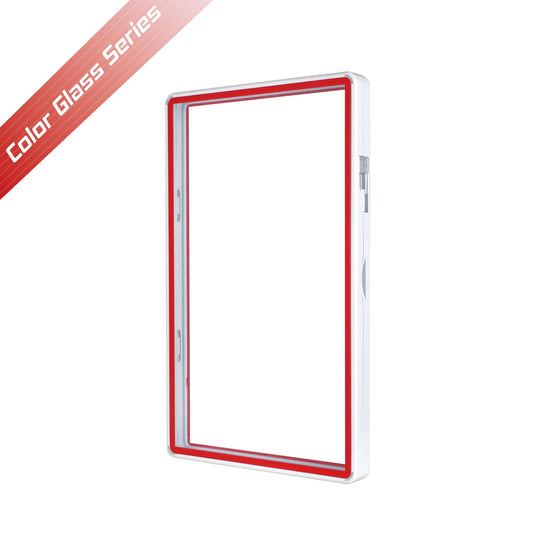 Color Glass Series Standard PSA Slabmags - White with Red Glass - SM-PSA-WHT-R