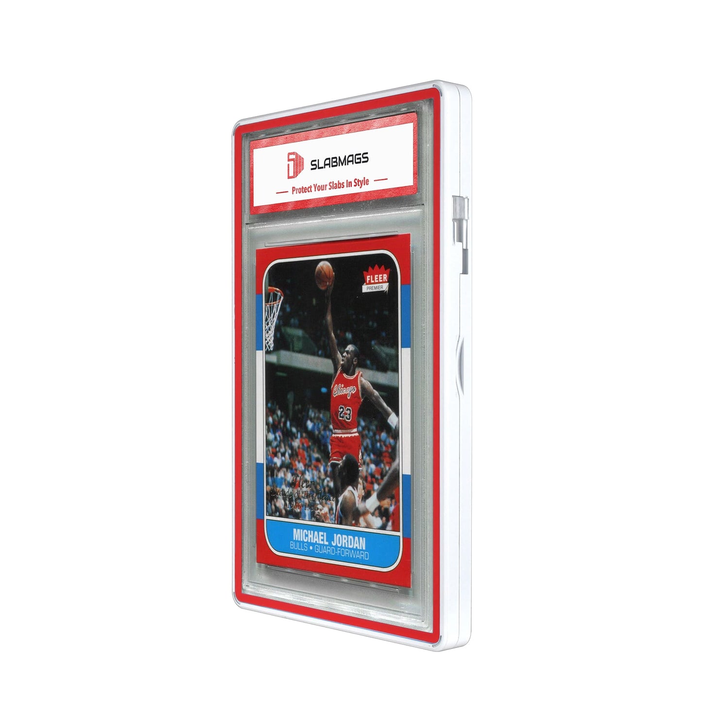 Color Glass Series Standard PSA Slabmags - White with Red Glass - SM-PSA-WHT-R